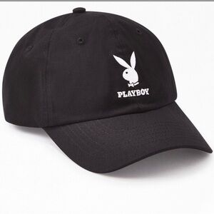 PLAYBOY Black Hat with White Logo